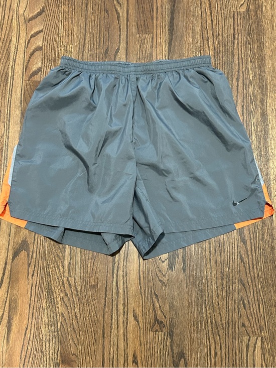 Nike Other - Nike Fit Dry Gray Orange Lined Running Shorts Men’s Large Athletic